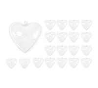 Tuesoa 20 PièCes SéRies en Forme de Coeur Boules de NoëL en Plastique Transparent DéCorations de NoëL 2021 Balle Remplissable Un Bricolage Belle Maison (C)