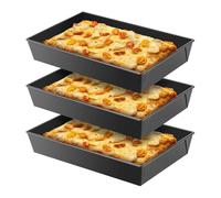 Tuesoa 3 PCS Detroit Pizza Pan Carbon Steel Detroit Pizza Pan Non Bâton Sicilian Style Pan Pan Dish