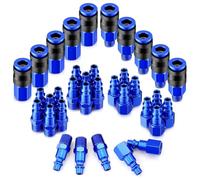Tuesoa 35 Pièces Raccords de Tuyau D'Air 1/4 Pouce NPT Coupleur D'Air en Aluminium et Kit de Prise Raccords D'Outils Pneumatiques Raccords D'Air Robustes