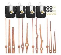 Tuesoa 4 PièCes de MéCanisme de Mouvement D'Horloge à Quartz avec 4 Types D'Aiguilles D'Horloge en Bois de Noyer Accessoires D'Horloge pour la RéParation D'Horloge