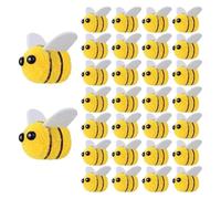 Tuesoa 50 Pièces Abeille Pompon Boule de Cheveux Polyester Enfant Coiffe Figurines de Mariage DIY Fait Main Matériel Chapeau Vêtements Décor