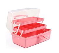Tuesoa Boîte de Rangement Polyvalente à Trois Couches de 12 Pouces, Boîte à Outils Pliable/Étui D'Art et D'Artisanat/Organisateur de Fournitures de Couture