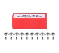 Tuesoa Ci3 Ronde 12X2.5Mm Carbure Inserts Cutters Couteaux Lame de Rechange Fit pour Bricolage Tour Tourner le Bois Finisseur Outil 10 PièCes SéRies