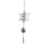 Tuesoa Cinétique Suspendu Flocon de Neige Vent Spinner Attrape-Soleil 3D Spirale Queue Cage Boule Carillons Éoliens Pendentif de Cristal