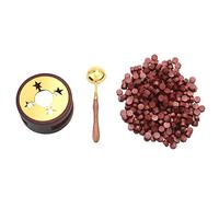 Tuesoa Cire Rouge pour Sceaux de Timbre de Lettres Kit de Cire à Cacheter avec Perles de Sceau de Cire Chauffe-Cire CuillèRe à Cire et Bougies
