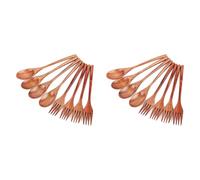 Tuesoa Ensemble de Fourchettes Cuillères en Bois de 16 Pièces, Ensemble D'Ustensiles en Bois Style Japonais, Cuillère Cuisine Faite à Main, Ensemble Couverts Voyage Réutilisables B