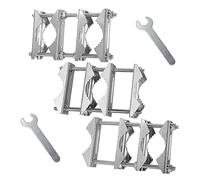 Tuesoa Lot de 3 Pinces de Mât à Double Antenne Bloc de Mâchoire en V Boulons de 5,5 Pouces, Support de Support de Kit de PôLe à Poteau Robuste Antirouille