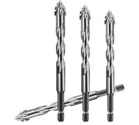 Tuesoa Nouveau Foret Excentrique à Quatre Dents pour le Perçage à Sec de les Carreaux de Céramique, Verre, Marbre et Béton 4 Pièces