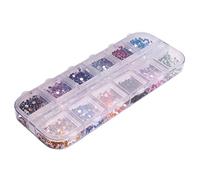 Tuesoa Nouveau Rivet de Décorations D'Art D'Ongle Diy Perle À Ongles D'Enlèvement D'Ongle Forme 3D Outils de Manucure Strass 5#12 Diamant Coloré Plat Coloré