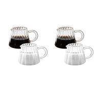 Tuesoa Pichet en Verre 4 Pièces, Pichet à Crème en Verre en Forme de Vague, Pichet à Thé en Verre, Pichet à Crème au Lait de Café, Mousse de Lait