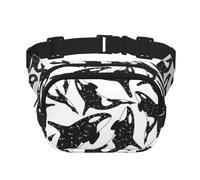Tueur de Baleines et d'orques,Sac Banane carré Double Couche, Sac de Poitrine