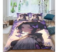 Tueur de démons Housse De Couette Housses De Couettes 3D Imprimé Kimetsu No Yaiba Pour Adultes Et Enfants Parure De Lit Avec Taies Microfibr E Avec Fermeture À Glissière 3 Pièces King(220x240cm)