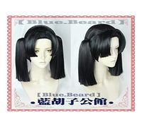 Tueur de démons: Kimetsu No Yaiba Kanzaki Aoi Cosplay perruques noires cheveux courts en fibres résistantes à la chaleur avec deux queues de cheval + bonnet de perruque