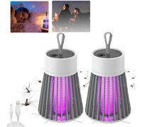 Tueur de Moustiques, Tueur de moustiques USB Portable léger Rechargeable, Grande Batterie intégrée, adapté à l'intérieur, aux Jardins Domestiques, au Camping et aux Pique-niques (Gris-2PCS)