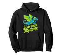 Tuez Vos Dragons : Motif Audacieux de Dragon Bleu-Vert Sweat à Capuche