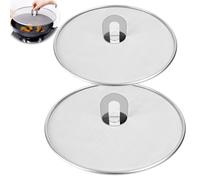 Tufa 2 Pièces Couvercle Anti Projection, Couvercle Poele Anti Eclaboussure, Écran Anti-Projections de Graisse pour Poêle, Couvercle de Poêle en Acier Inoxydable Anti-éclaboussures(33cm, 29cm)
