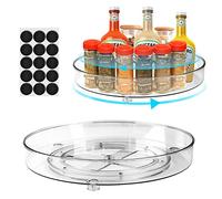 TUFA 2 Pièces Plateau Tournant 360°, Lazy Susan Plateau Tournant Porte-épices Rond, Organisateur de Placard à Plateau Tournant pour Réfrigérateur, Armoire, Cuisine, Salle de Bain (27+23.5cm)
