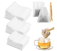 Tufa 500 Pcs Filtre à Thé Papier Jetable, (5x7cm,7x9cm,8x10cm) Sachets à Thé Jetables avec Cordon de Serrage, Sachet Thé à Remplir Jetable pour Thé, Épices, Vanille, Café, Poche Thé avec Pince à Thé