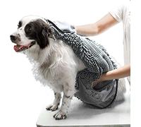 Tuff Pupper Grande Serviette Shammy pour Chien | Ultra Absorbant | Durable 85x35 cm Taille pour Les Chiens de Toutes Races | Tissu Chenille à séchage Rapide | Utilisation intérieure et extérieure