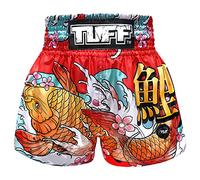 TUFF Short de boxe Muay Thai "Poisson koi japonais" Rouge