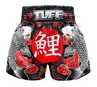 TUFF Short de boxe Muay Thai "Poisson koi japonais" Rouge