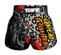 Tuff Sport Boxe Muay Thai Short Rétro Classique Coupe Slim Cut MMA Kickboxing Set Entraînement, TUF-RMS123-BLK, Large