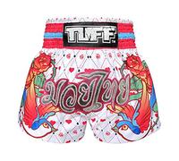 Tuff Sport Short de boxe Muay Thai pour femmes et filles - Vêtements d'entraînement pour arts martiaux, Rose blanche., Taille L