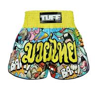 Tuff Sport Short de boxe Muay Thai, style rétro, coupe classique ajustée, MMA, kick-boxing, ensemble d'entraînement, vêtement, entraînement, S