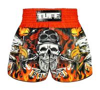 Tuff Sport Short de boxe Muay Thai, style rétro, coupe classique mince, MMA, kickboxing, entraînement, TUF-RMS108-ROUGE, Medium