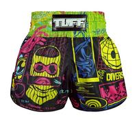 Tuff Sport Short de boxe Muay Thai, style rétro, coupe classique mince, MMA, kickboxing, entraînement, TUF-RMS119-BLK, XX-Large