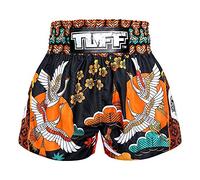 Tuff Sport Short de Boxe Muay Thai, Style Traditionnel, MMA, entraînement, Kickboxing, Tuf-MS655-BLK, Taille L
