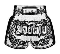 Tuff Sport Short de boxe rétro pour Muay Thai, coupe ajustée, MMA, kickboxing, Tuf-msc108-wht, XX-Large