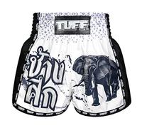 Tuff Sport Short de boxe rétro pour Muay Thai, coupe ajustée, MMA, kickboxing, Tuf-msc112-wht, Taille XL