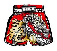 Tuff Sport Short de boxe rétro pour Muay Thai, coupe ajustée, MMA, kickboxing, Tuf-msc116-rouge, Taille M