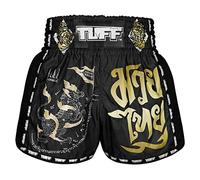 Tuff Sport Short de boxe rétro pour Muay Thai, coupe ajustée, MMA, kickboxing, TUF-MSC117-BLK, Taille XL