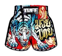 Tuff Sport Short de boxe rétro pour Muay Thai, coupe ajustée, MMA, kickboxing, Tuf-msc126-rouge, Taille M