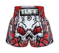 Tuff Sport Short d'entraînement pour boxe thaïlandaise Motif tête de mort Dragon Arts martiaux mixtes, Tête de mort noire., Taille L