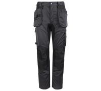 TuffStuff - Pantalon de travail X-Motion - Style cargo - Panneaux extensibles - Coutures triples - Dispose de poches genouillères - Confortable et flexible, gris, 42W Grande longueur