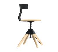 MAGIS chaise pivotant réglable en hauteur TUFFY The Wild Bunch (Naturel / Noir - Bois massif de hêtre et polypropylène chargé de fibre de verre)