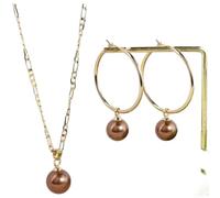 Tufgo Ensemble collier et boucles d'oreilles rétro en alliage pour femme | Collier et cerceaux assortis, coordination sans effort, pour une tenue polyvalente, design complet