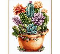 Tufting Kit Complet Pot De Cactus De Dessin Animékits De Tapis À Crochet De Loquet Pour Adultes Débutants Extra Large，Ensemble De Crochet Diy，Fabrication De Tapisserie Kit，Coussin De Ca 31x45in