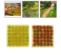 Tufts D'herbe Auto-Adhésifs 72 Pièces Grappes De Fleurs Paysages Miniatures Wargames Chemin De Fer