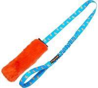 Tug-E-Nuff | Jouet couineur en fausse fourrure pour chien pour le rappel de dressage (bleu roi/orange)