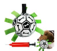 TUG OF WAR Dog Football - Jeux De Cour Pour Animaux De Compagnie | Boule De Football Pour Chiens Indestructible Puppy Water Jouet Avec Sangles Intégrées | Ennui Extérieur Buster Water Toy Pup Accessoi