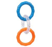 TUG RINGS POUR LES CHIENS, SAGNES DOGS METTOYAGE CHEW - 3 anneaux Puller Dog Toy,Jeu de morsure interactif, Teether extérieur, équipement d'exercice, favorise les soins de dents pour les petits chiots
