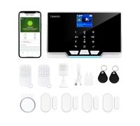 TUGARD Alarme de sécurité avec Alerte par Application de téléphone, écran TFT coloré de 4,6 cm, kit de 12 pièces, capteur de Moniteur, télécommandes, Fonctionne avec Alexa et Assistant pour Maison,