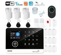 Tugard Kit d'Alarme de Sécurité Sans Fil 22 Pièces Sirène 120dB WiFi GSM Application Tuya Alexa Google Assistant Anglais