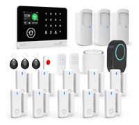 TUGARD Kit de 22 pièces, Alarme Domestique Intelligente sans Fil WiFi/GSM avec app, détecteur de Mouvement, détecteurs Porte-fenêtre, télécommandes, sirène, Compatible avec Alexa et Google Home