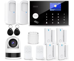 TUGARD Système de Sécurité Domestique 4G,13 Pièces Système d'Alarme, 1080P Système d'Alarme de Caméra de Surveillance sans Fil avec Alarme Sirène 120dB Compatible avec Alexa Google