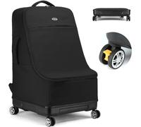 TUGUAN Sac de Voyage pour Siège Auto pour Avion avec Roues Rotatives, Sacs de Siège Auto pour Bébé pour Voyage en Avion avec Fond Rigide, Grand Sac à Dos Rembourré pour Siège de Voiture, Noir